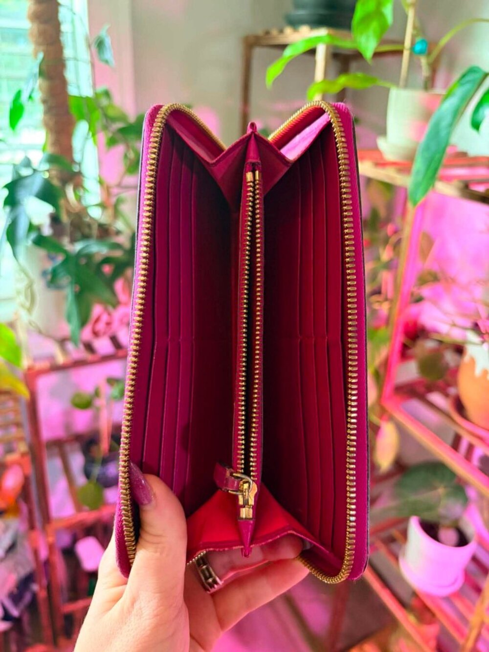 MCM Pink Visetos Saffiano Leather Zip Around Continental Wallet - Picture 5 of 5